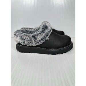 Size 6.5 Skechers BOBS Womens Keepsakes Lite Cozy Blend Slippers Clogs Black NEW
